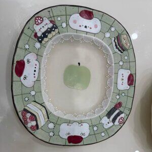 handmade plate with cake design